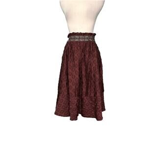 Maeve brown knee length pleated lined skirt size 2